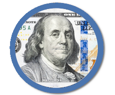 BOM money small circleshadowblue